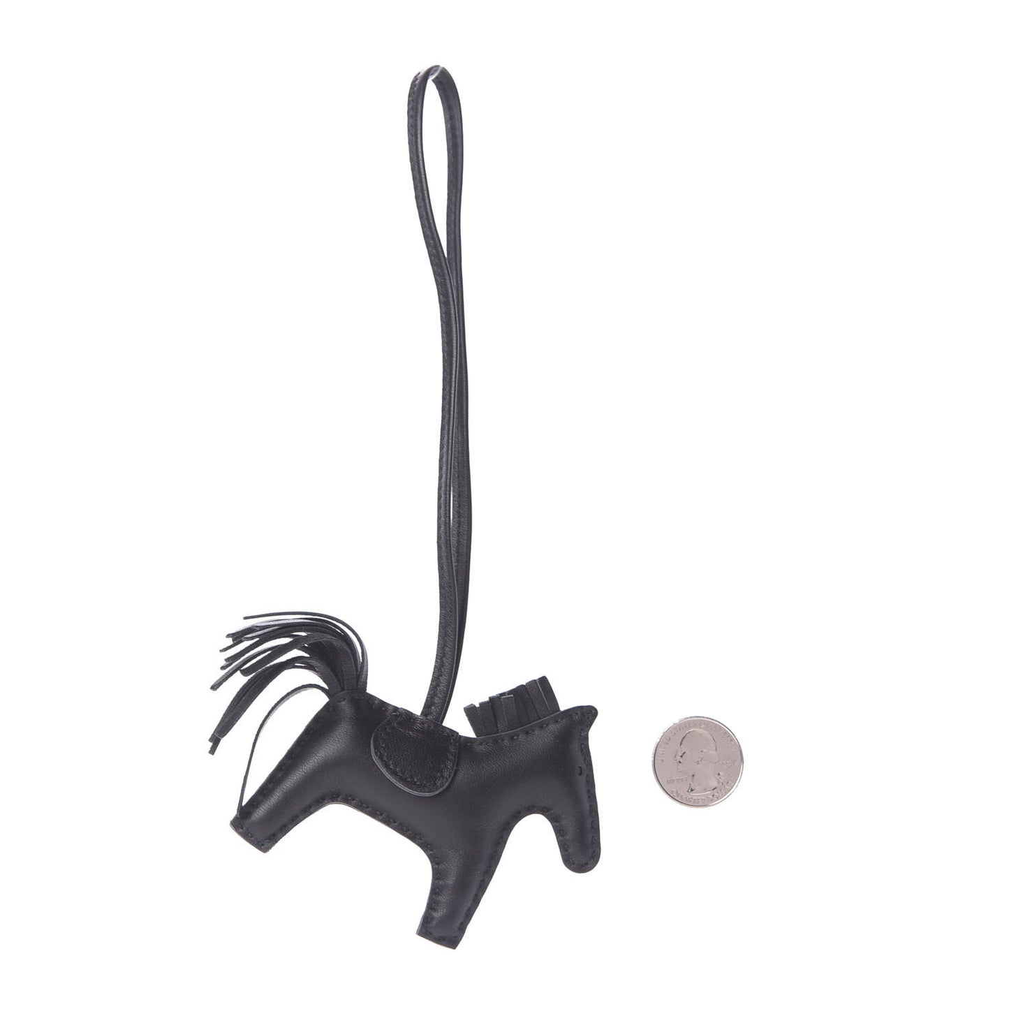 Milo Lambskin Grigri Rodeo Horse Bag Charm PM So Black