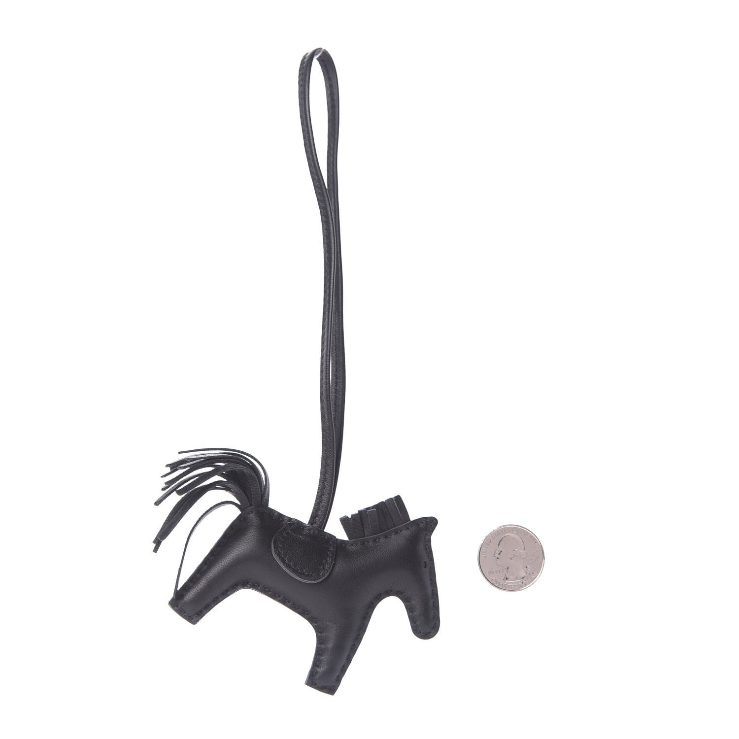 Hermes Milo Lambskin Grigri Rodeo Horse Bag Charm PM So Black 2 of 6