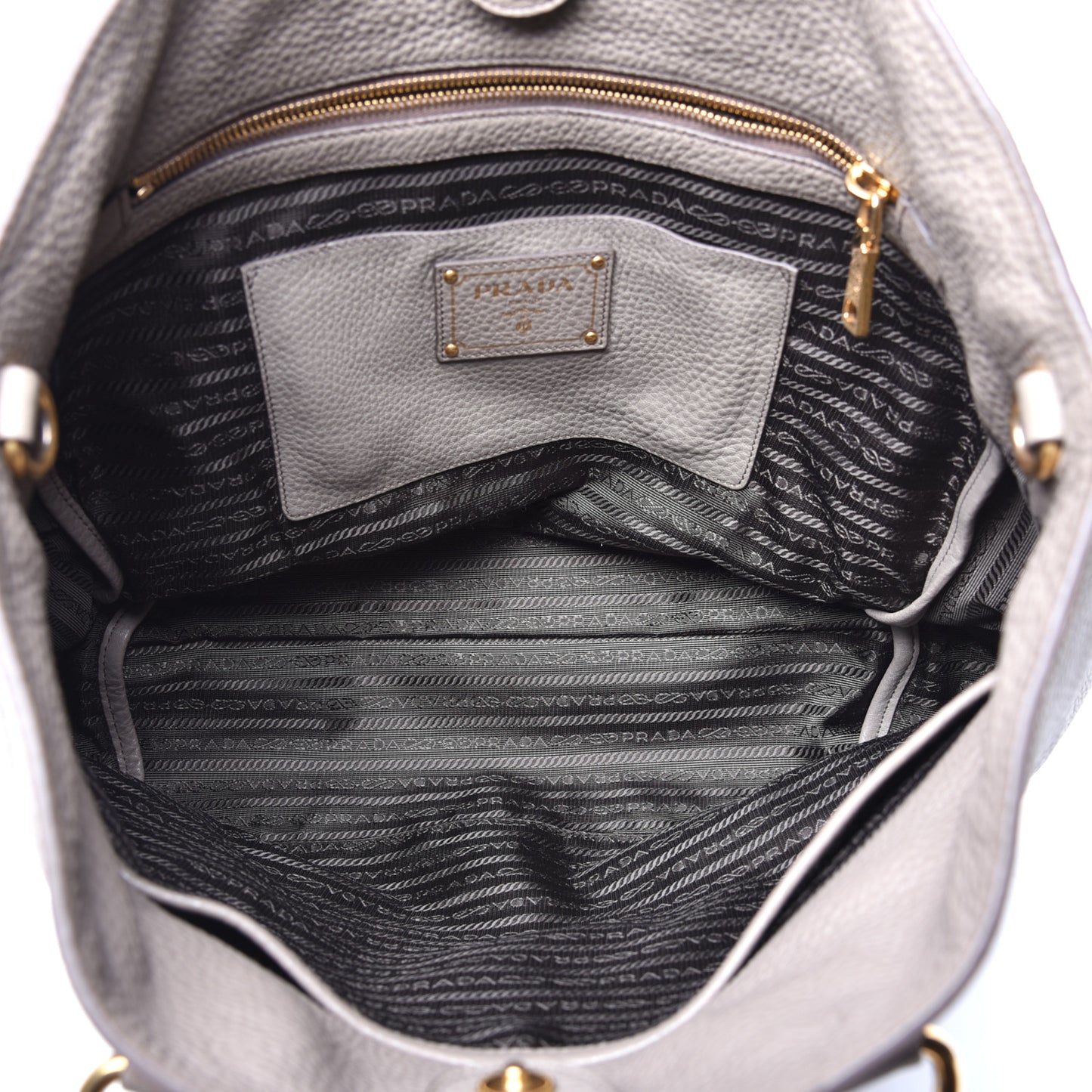 Vitello Daino Large Double Zip Tote Argilla
