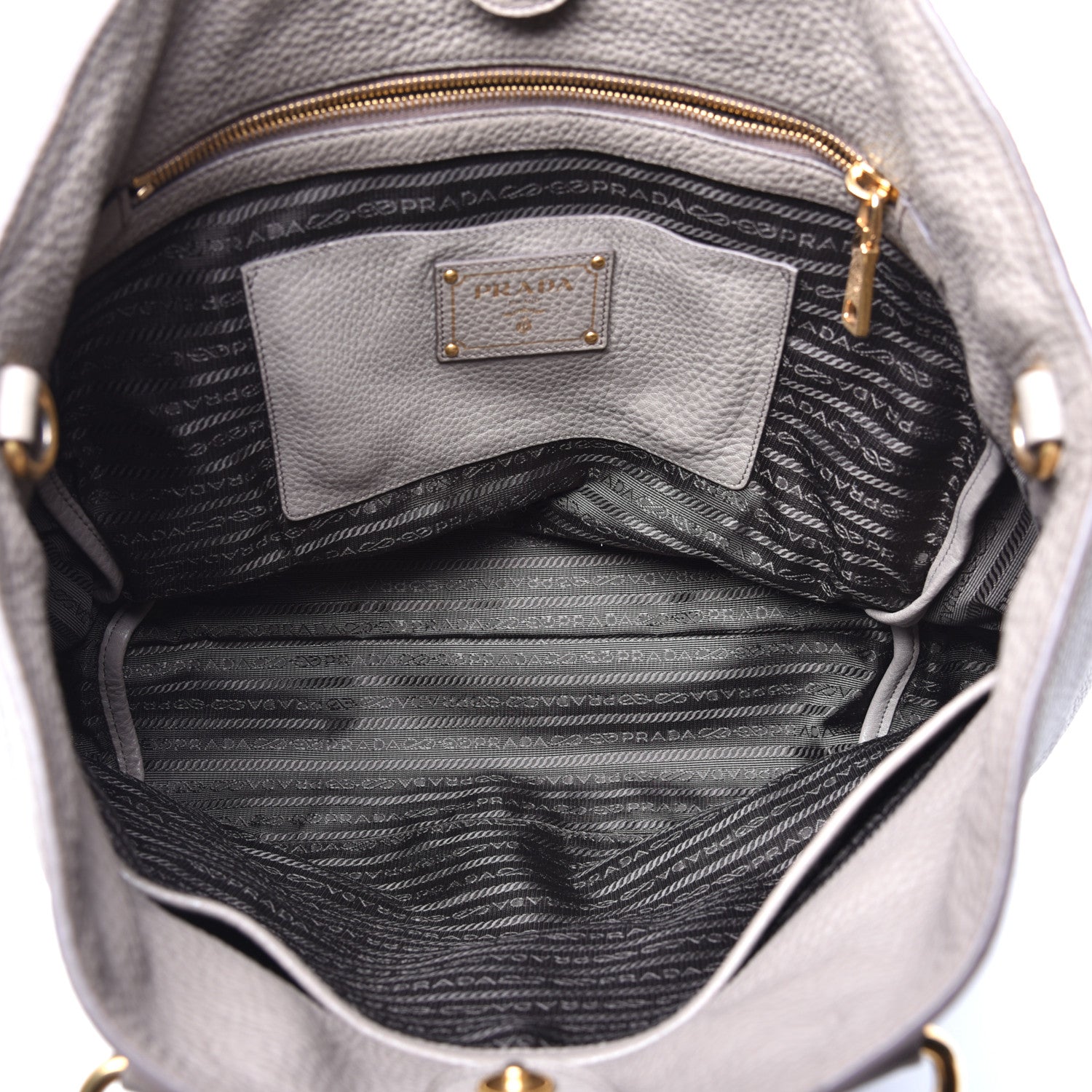 Prada Vitello Daino Large Double Zip Tote Argilla 5 of 8