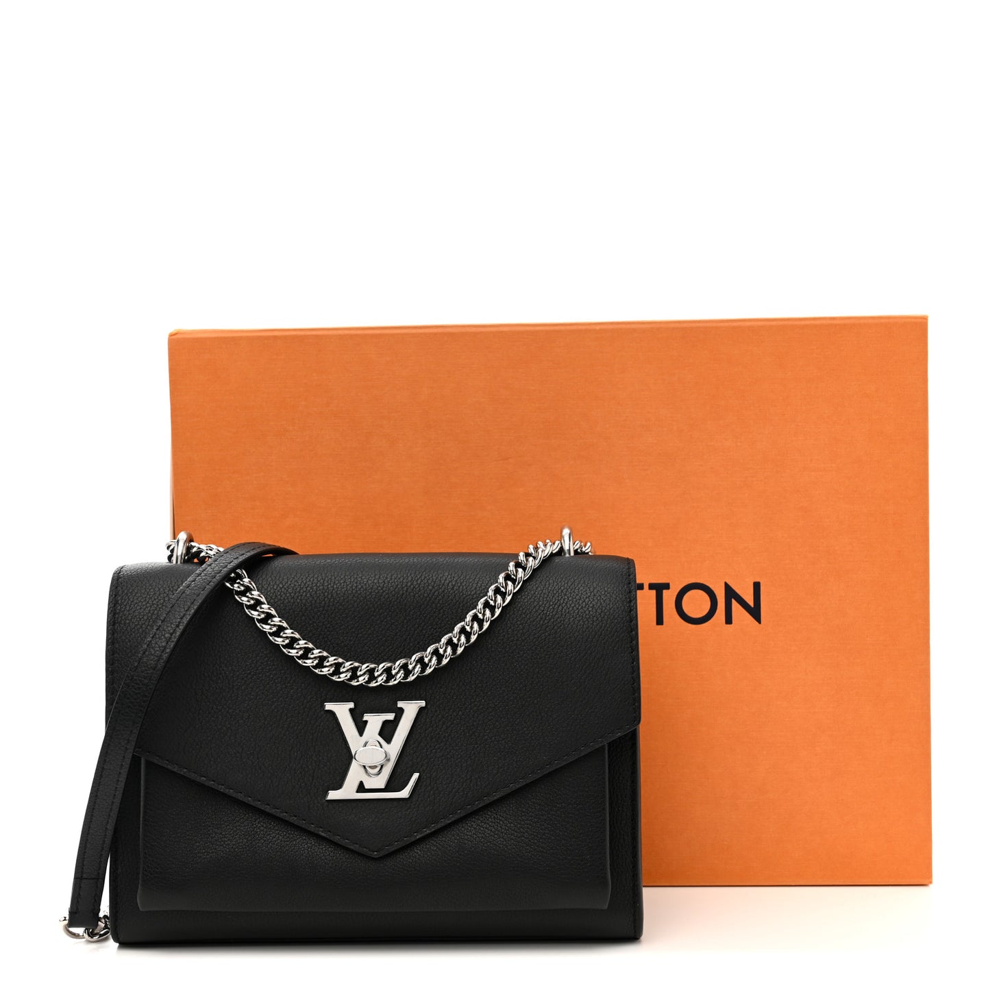 Soft Calfskin Mylockme Chain Bag BB Black