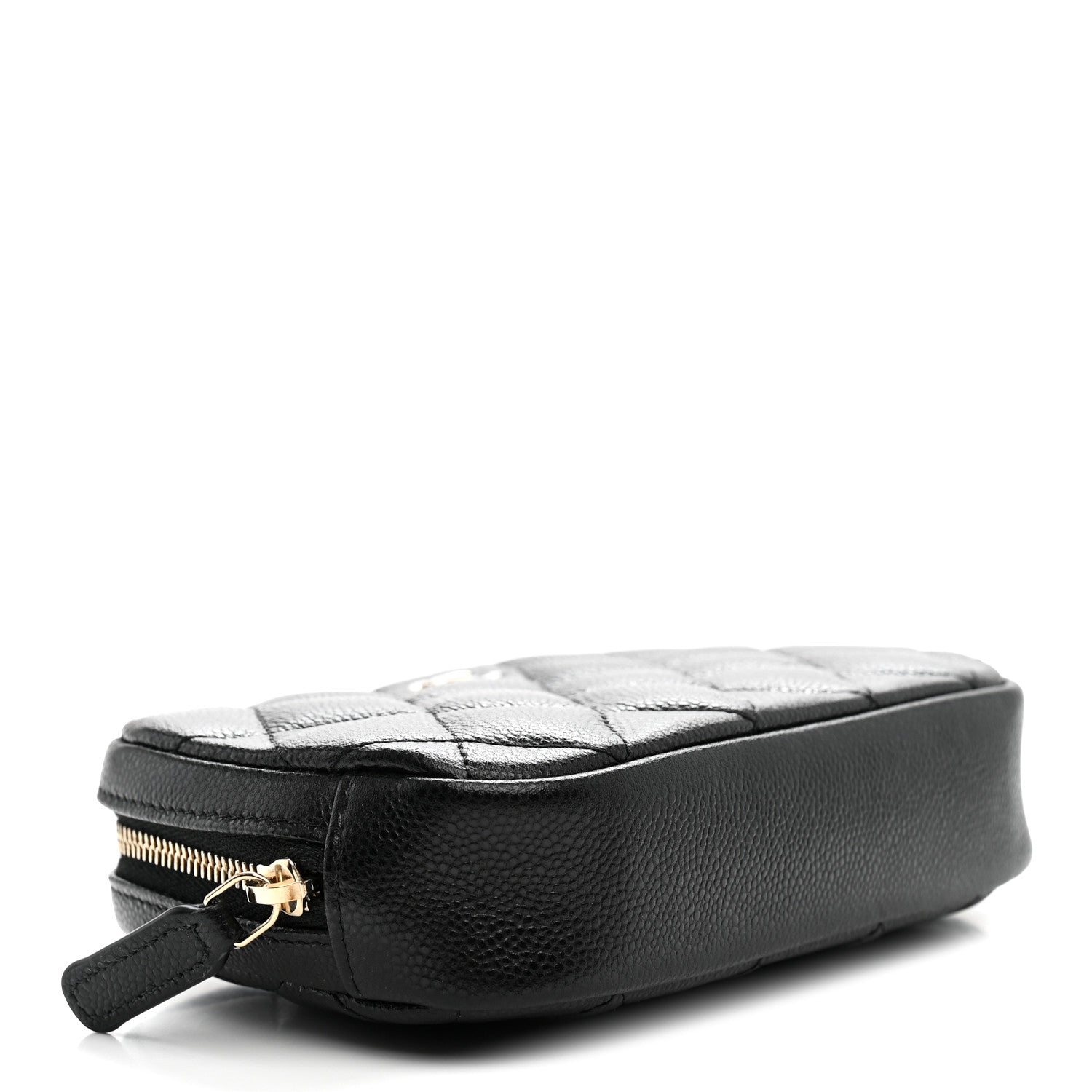 Chanel Caviar Quilted Small Curvy Pouch Cosmetic Case Black 4 of 8