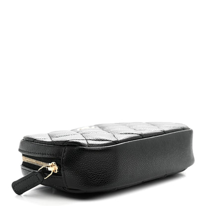 Chanel Caviar Quilted Small Curvy Pouch Cosmetic Case Black 4 of 8