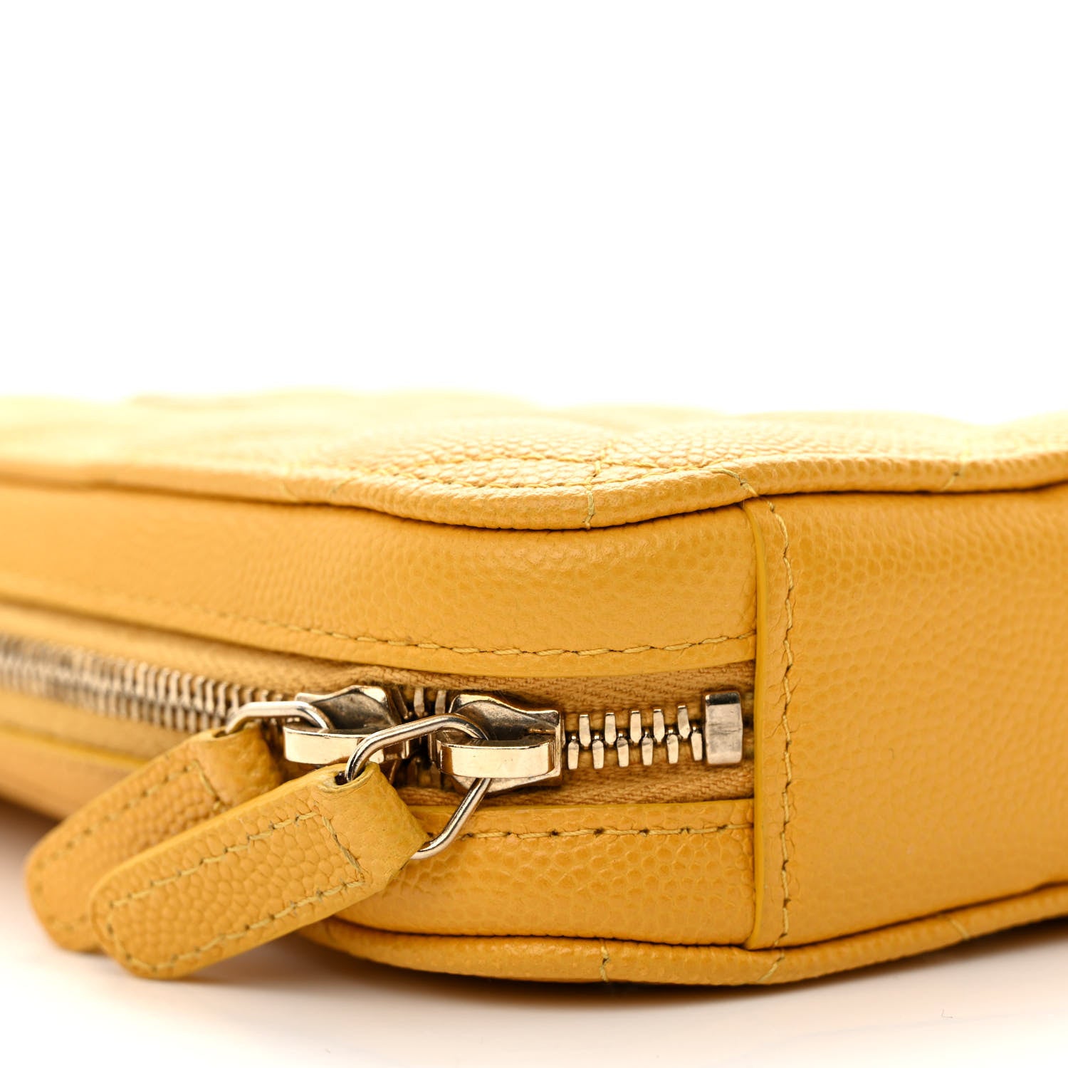 Chanel Caviar Quilted Phone Holder Wallet On Chain WOC Yellow 9 of 12