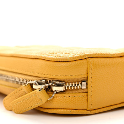 Chanel Caviar Quilted Phone Holder Wallet On Chain WOC Yellow 9 of 12