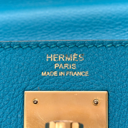 Hermes Evercolor Kelly Retourne 28 Bleu Zanzibar 6 of 17