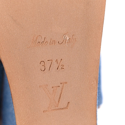 Louis Vuitton Denim Articles de Voyage Wedges 37.5 Blue 8 of 14