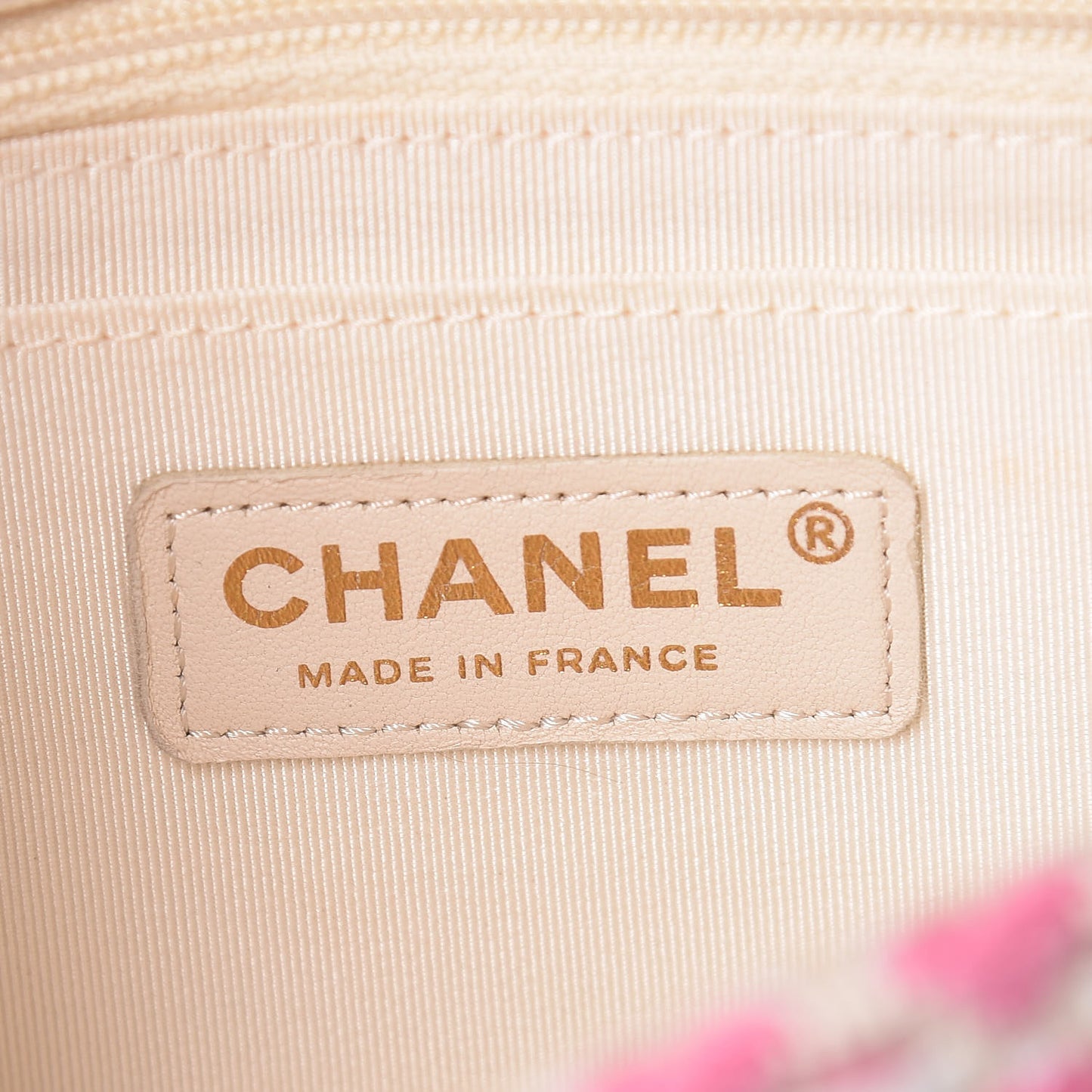 Lambskin Cotton Woven Mini Flap Pink White