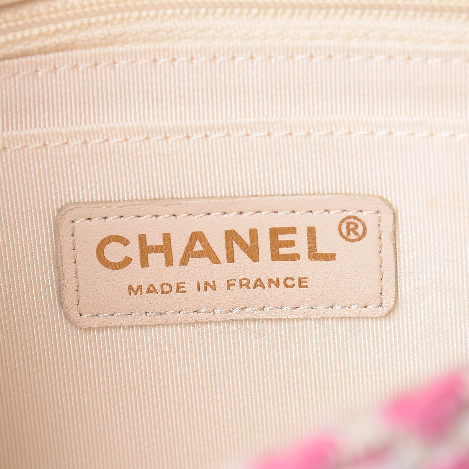 Chanel Lambskin Cotton Woven Mini Flap Pink White 8 of 11