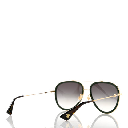 Gucci Acetate Web Aviator Sunglasses GG0062S Green Red 4 of 9