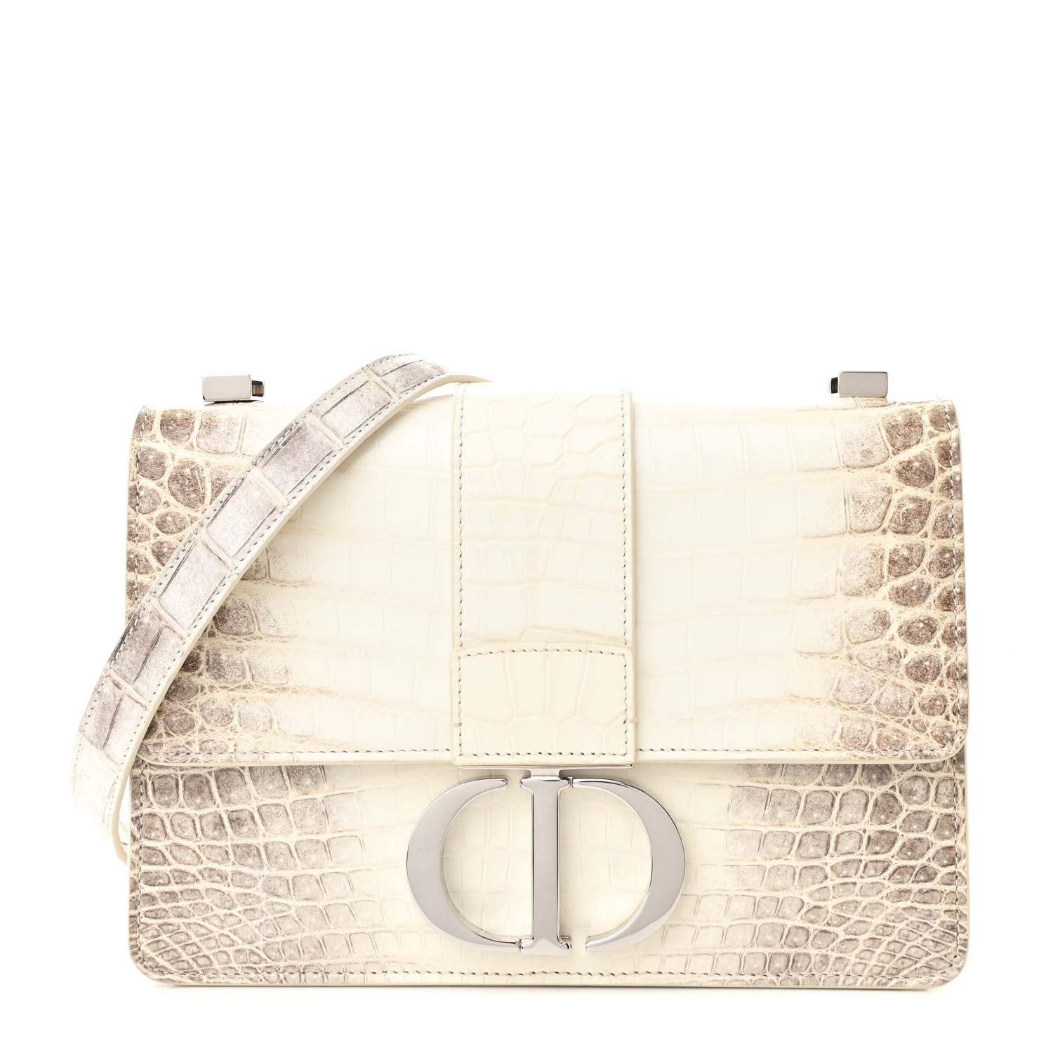 Christian Dior Niloticus Crocodile Himalaya 30 Montaigne Flap Bag Latte 1 of 10