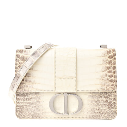 Christian Dior Niloticus Crocodile Himalaya 30 Montaigne Flap Bag Latte 1 of 10