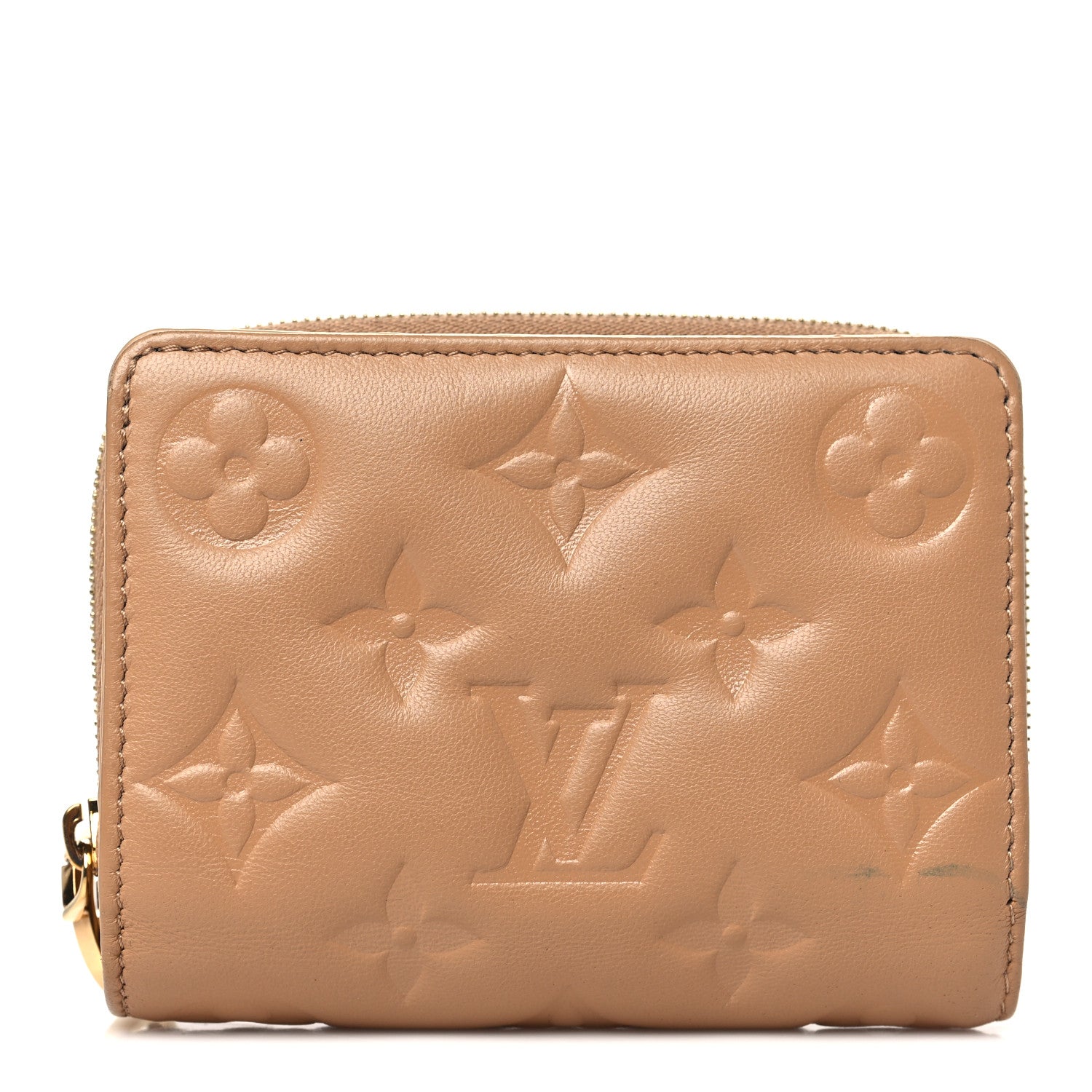 Louis Vuitton Lambskin Embossed Monogram Lou Coussin Wallet Camel 1 of 11