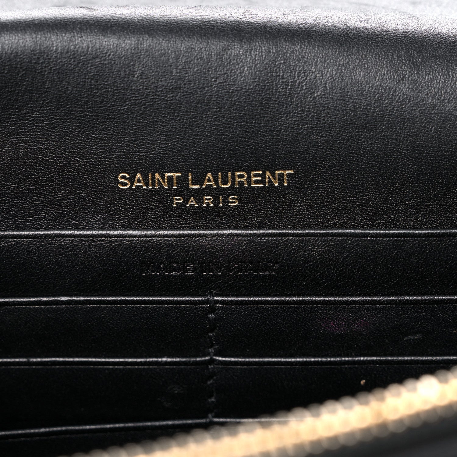 Saint Laurent Smooth Calfskin Classic Monogram Kate Tassel Chain Wallet Black 7 of 14