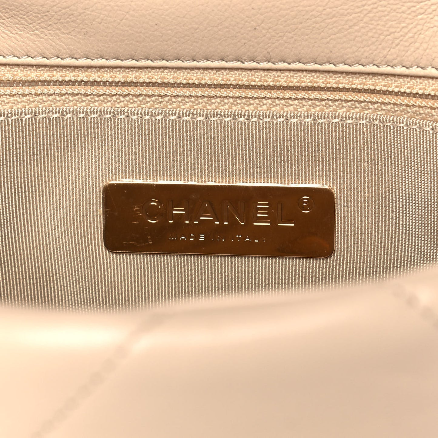Lambskin Quilted Medium Chanel 19 Flap Beige