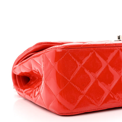 Chanel Patent Calfskin Quilted Jumbo Double Flap Red 9 of 14