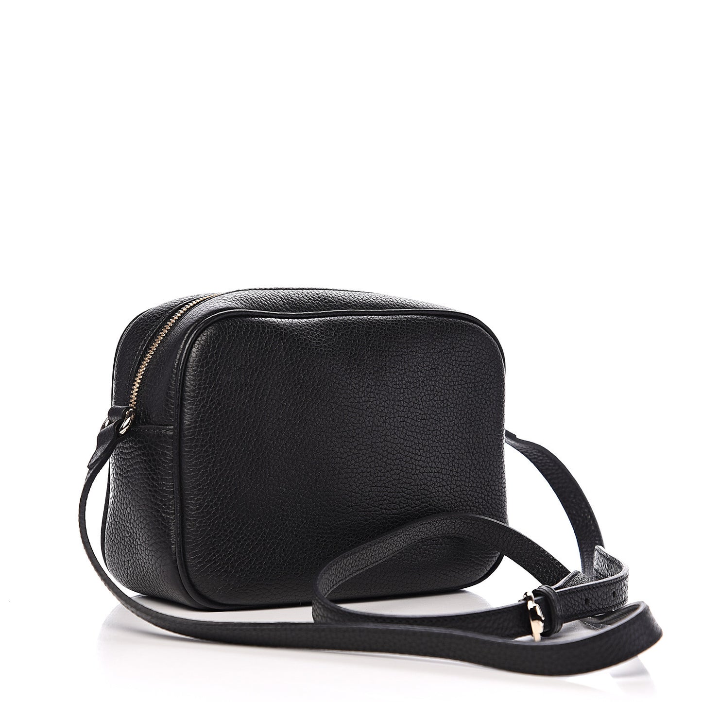 Pebbled Calfskin Small Soho Disco Bag Black
