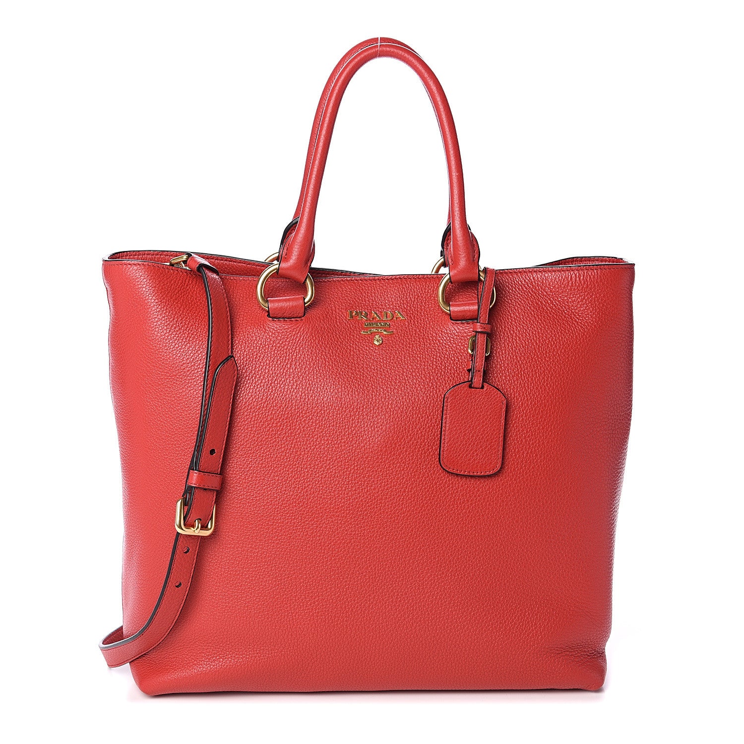 Prada Vitello Phenix Tote Rosso 1 of 8