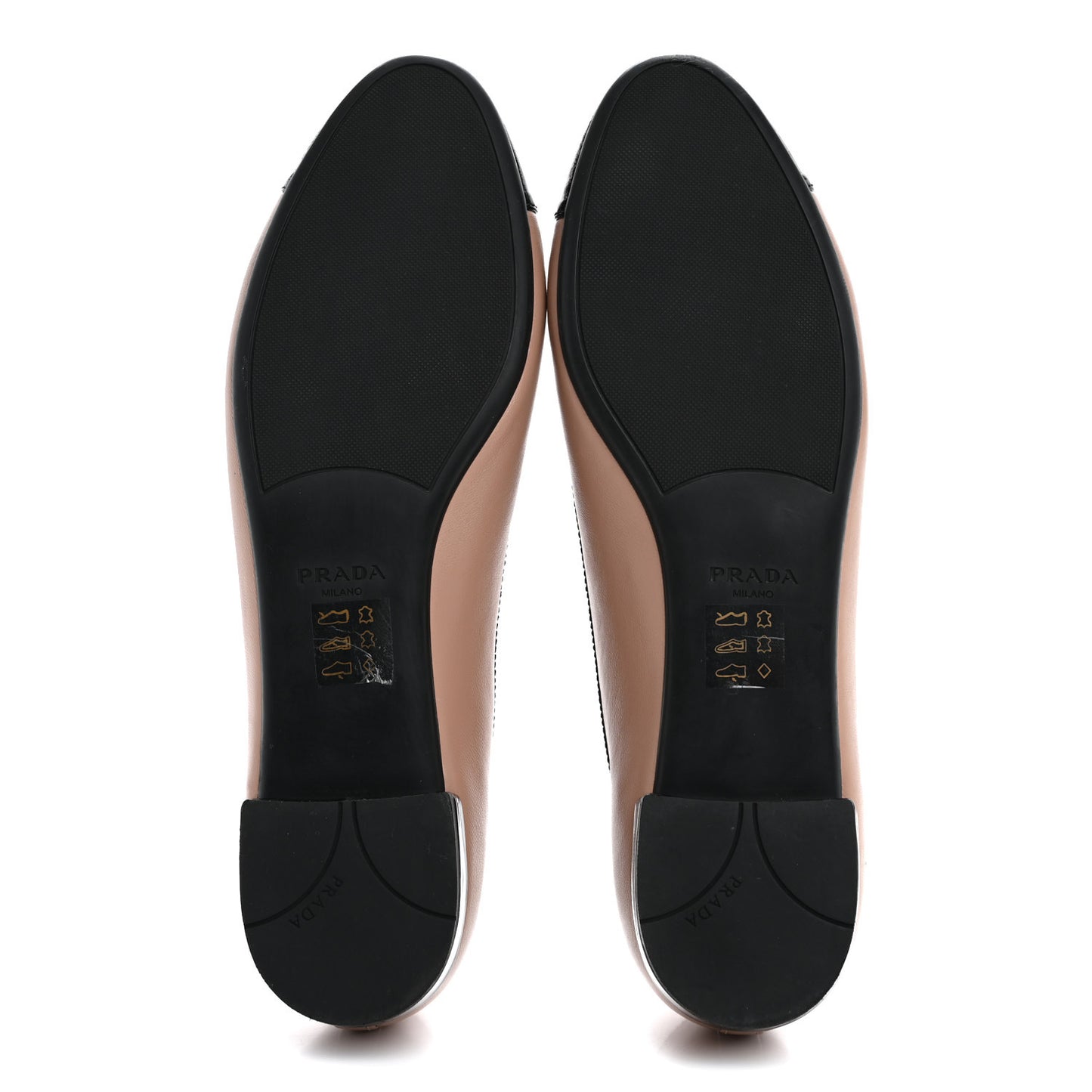 Nappa Vernice Cap Toe Logo Bow Ballerina Flats 37 Nude Black