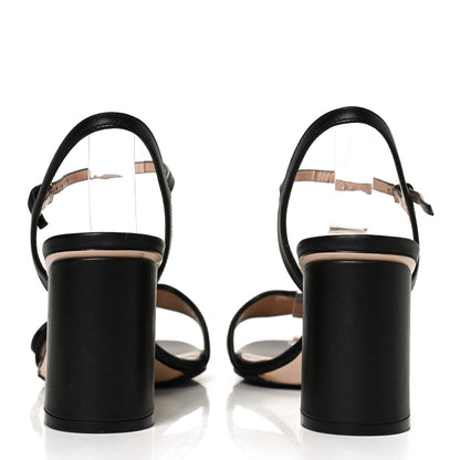 Gucci Lifford Calfskin GG Marmont Ankle Wrap 75mm Sandals 37.5 Black 6 of 11