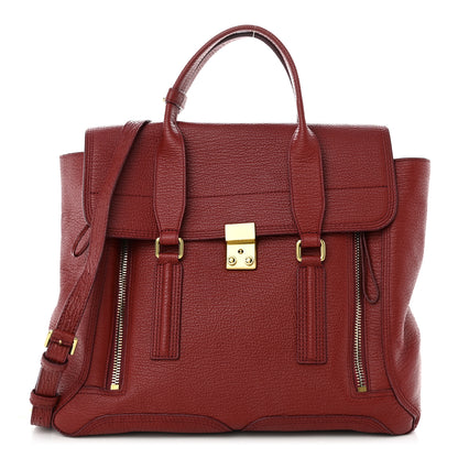 3.1 Phillip Lim Textured Calfskin Large Pashli Satchel Oxblood 1 of 10