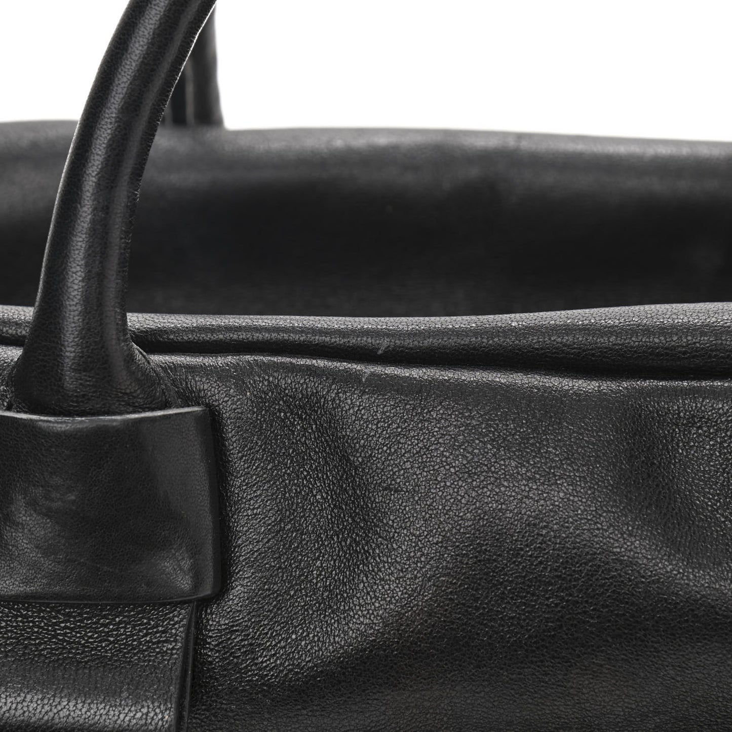 Calfskin Satchel Tote Bag Black
