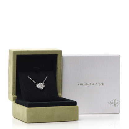 Van Cleef & Arpels 18K White Gold Diamond Pure Alhambra Pendant Necklace 8 of 8