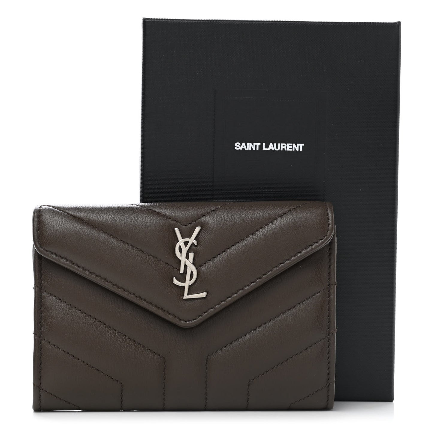 Lambskin Y Quilted Monogram Small Loulou Envelope Wallet Faggio