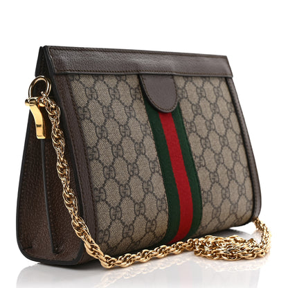 Gucci GG Supreme Monogram Web Small Ophidia Chain Shoulder Bag Brown 3 of 12