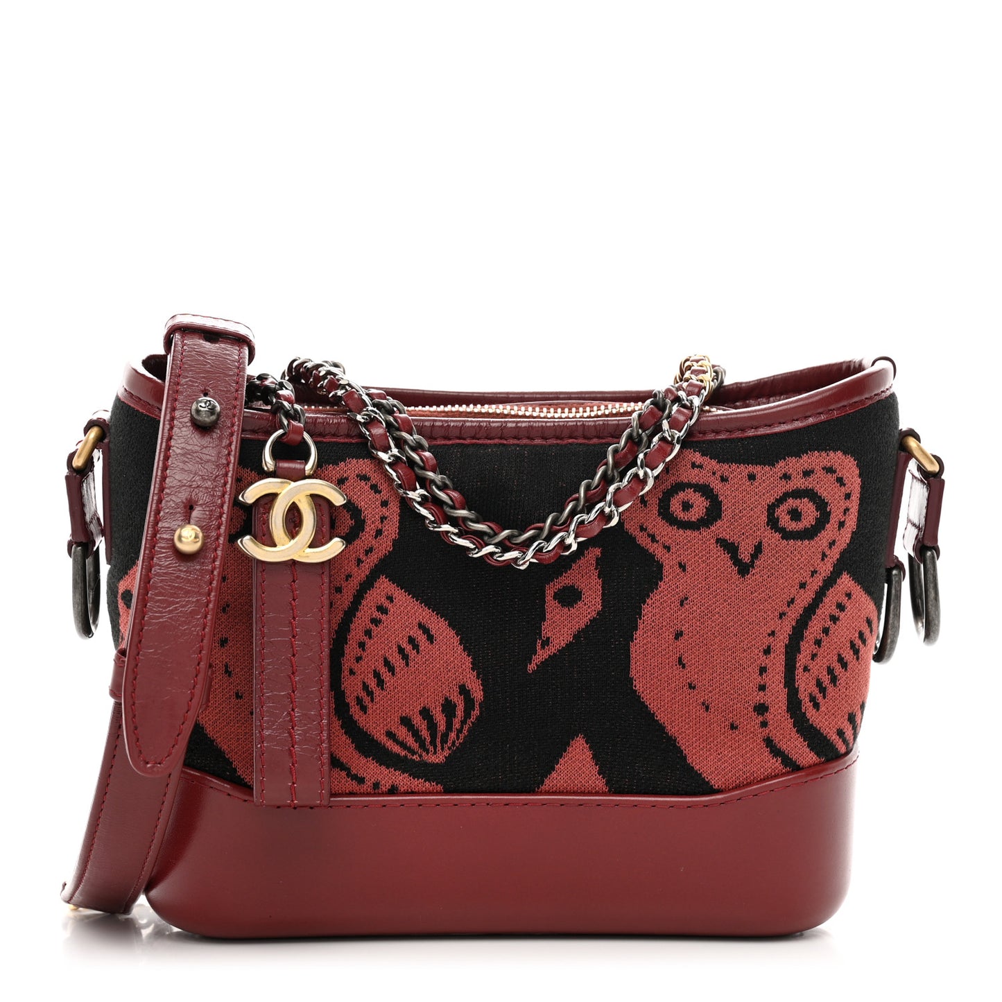 Knit Calfskin Small Gabrielle Hobo Red