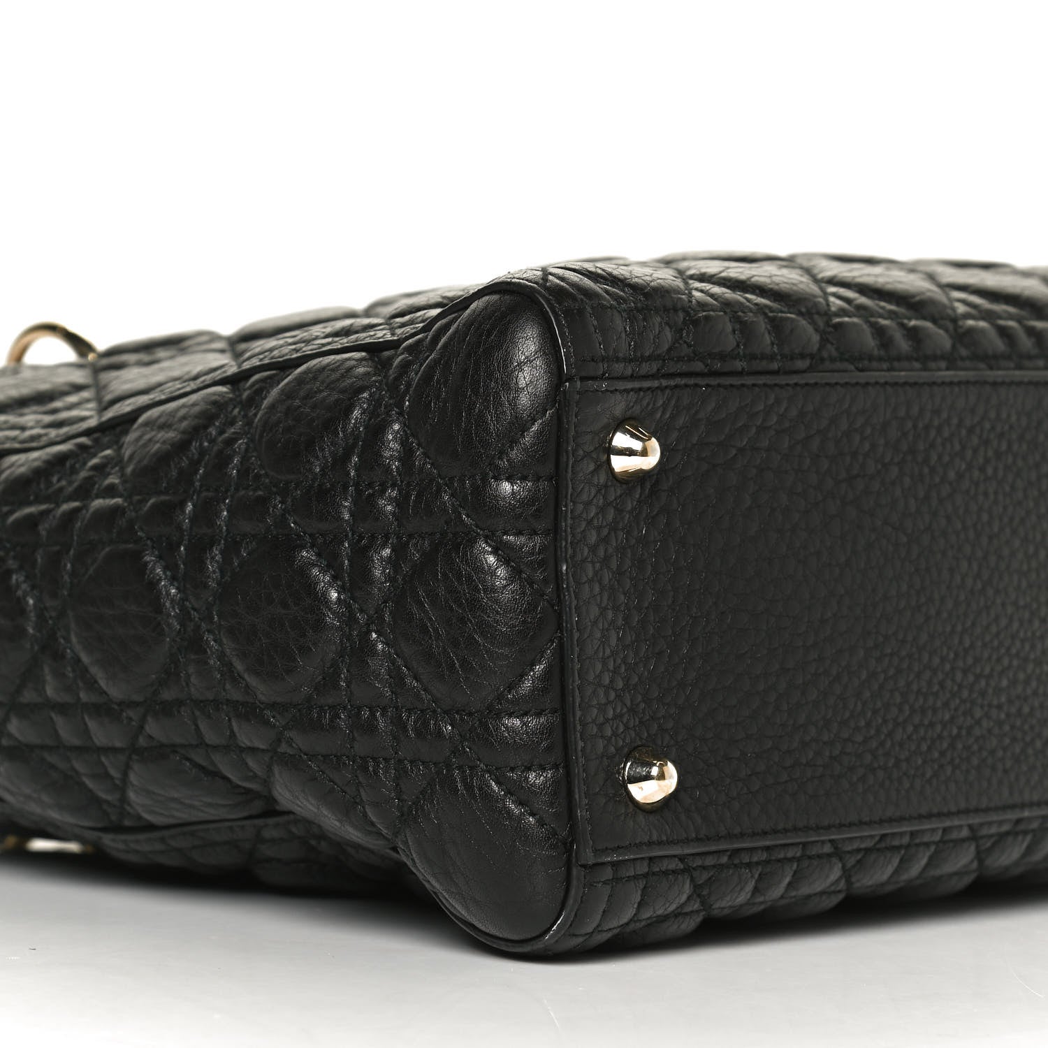 Christian Dior Grained Calfskin Cannage Large Supple Lady Dior Black 9 of 12