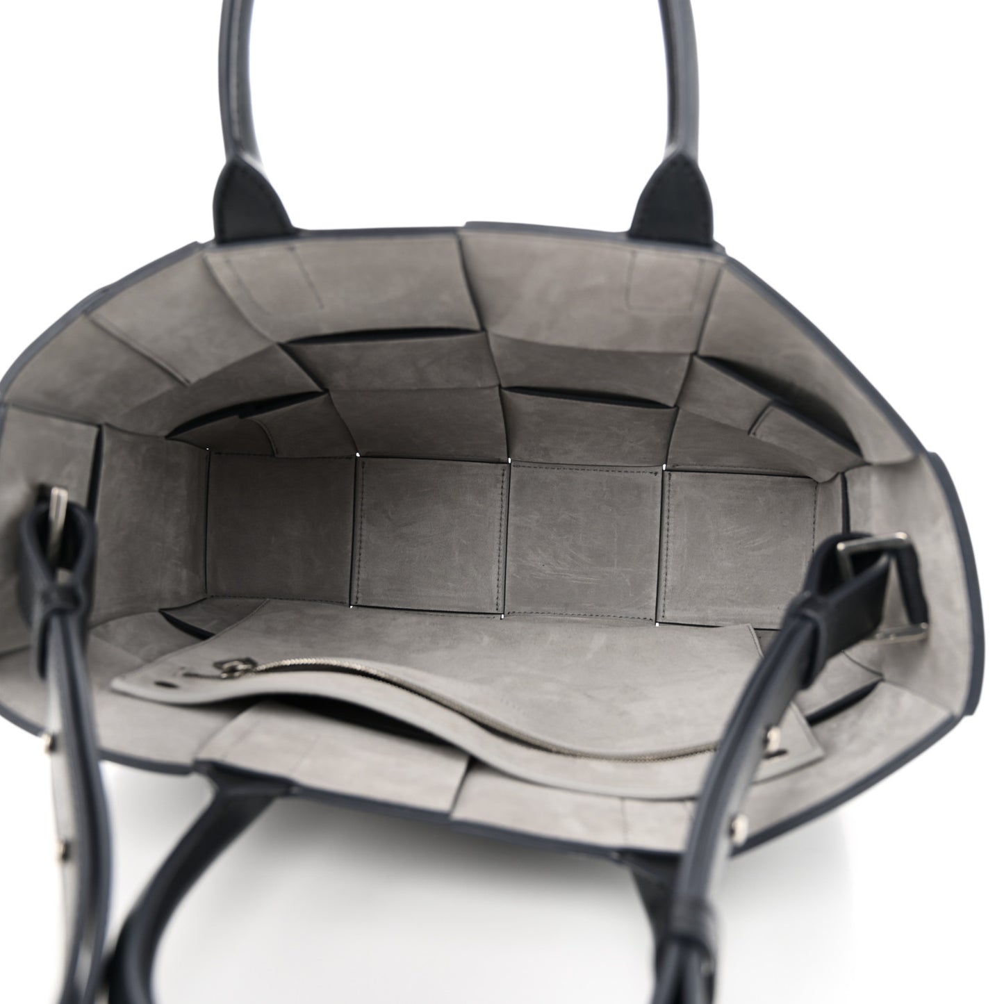 Nappa Maxi Intreccio Small Arco East West Tote Ardoise Glacier