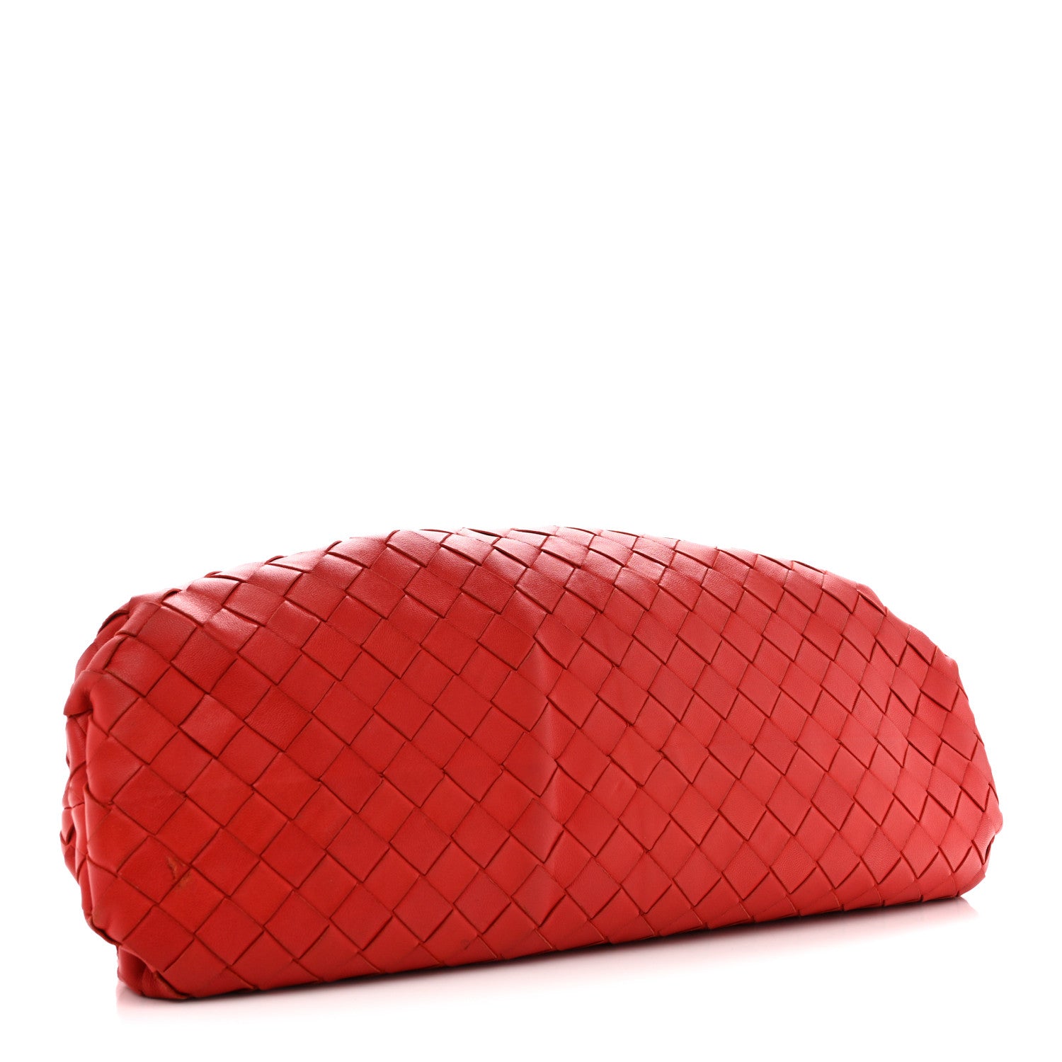 Bottega Veneta Nappa Maxi Intrecciato The Pouch Oversized Clutch Bright Red 4 of 13