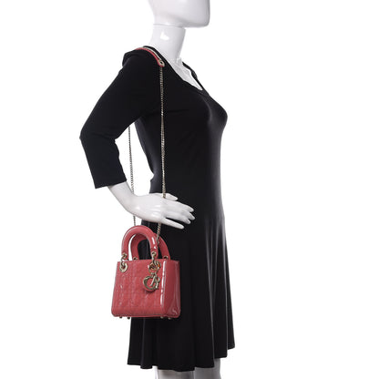 Christian Dior Patent Cannage Mini Lady Dior Pink 2 of 11