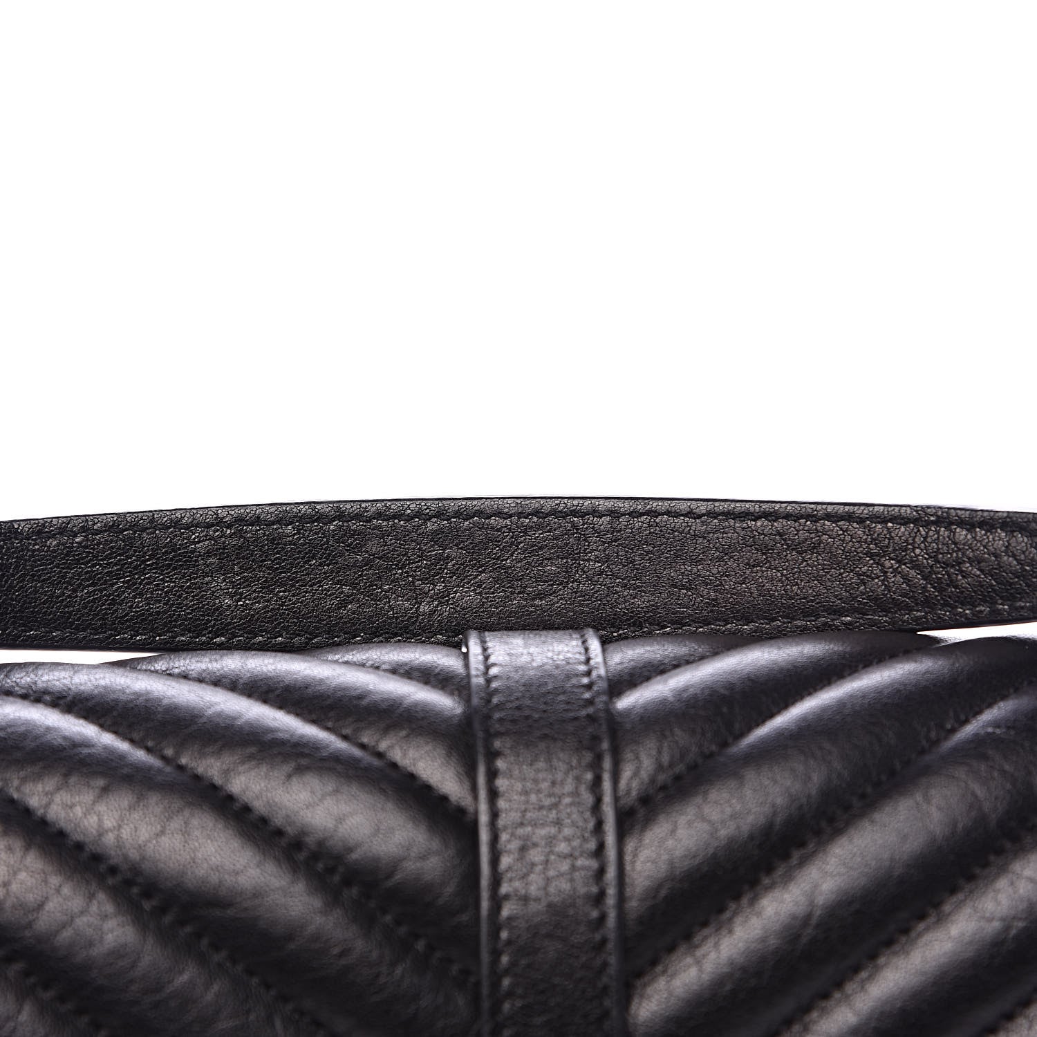 Saint Laurent Sheepskin Matelasse Chevron Monogram Medium College Bag Black 12 of 14