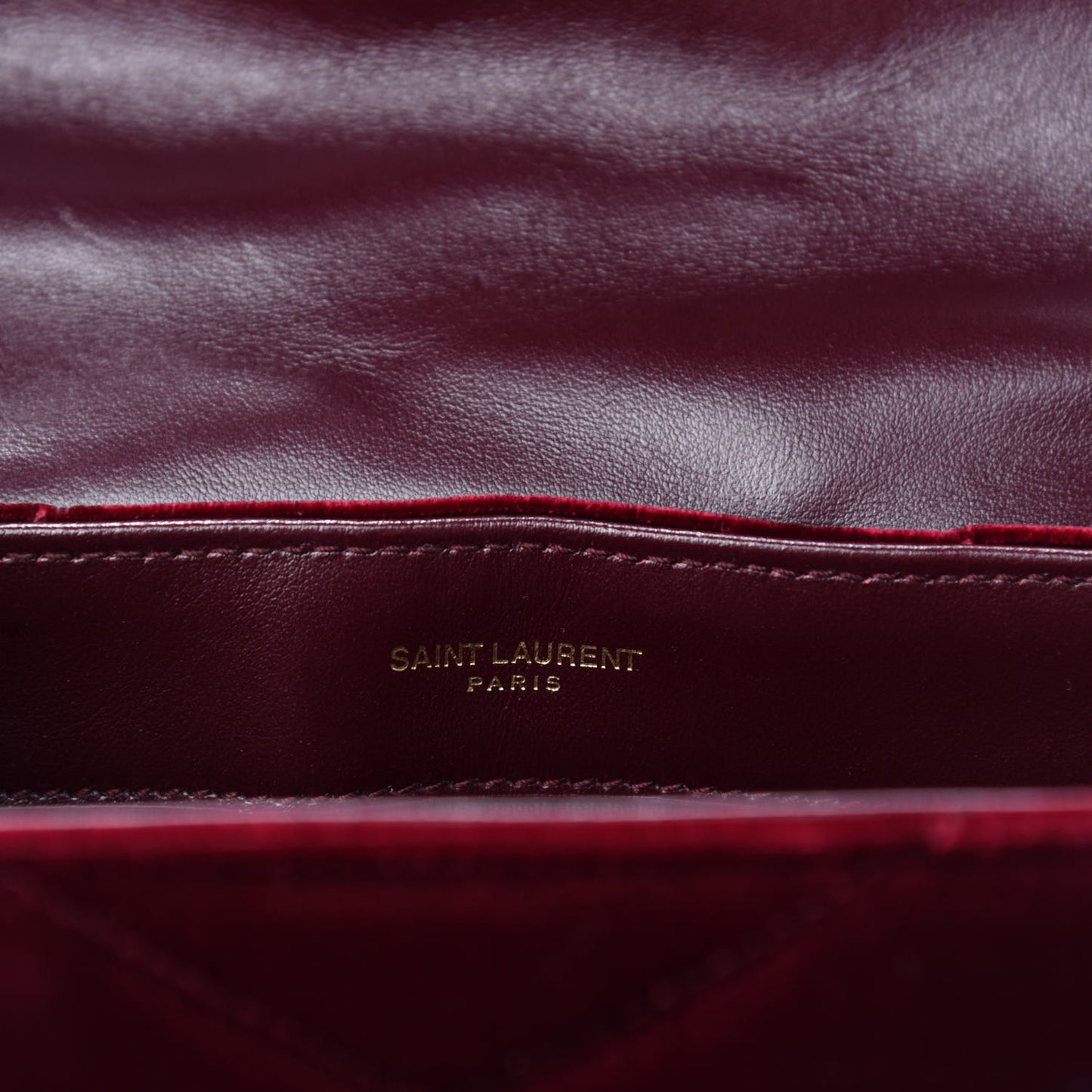 Velvet Y Quilted Monogram Toy Loulou Crossbody Bag French Burgundy