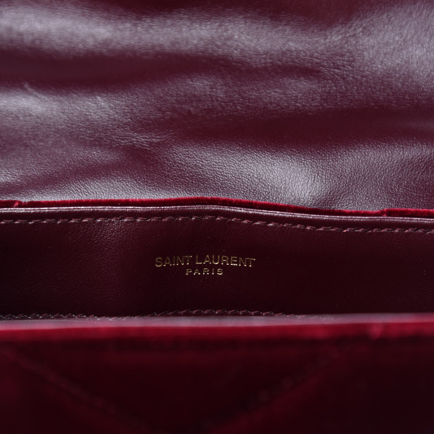 Saint Laurent Velvet Y Quilted Monogram Toy Loulou Crossbody Bag French Burgundy 9 of 12