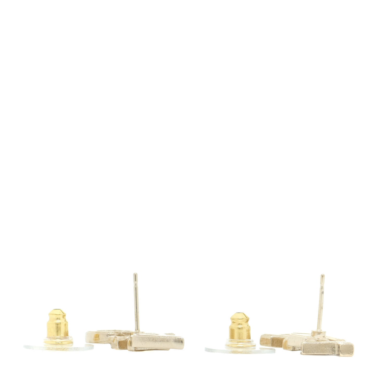 Crystal Pearl Signature Stud Earrings Gold
