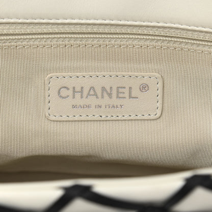 Chanel Lambskin Jumbo Canebiers Net Flap White 6 of 11