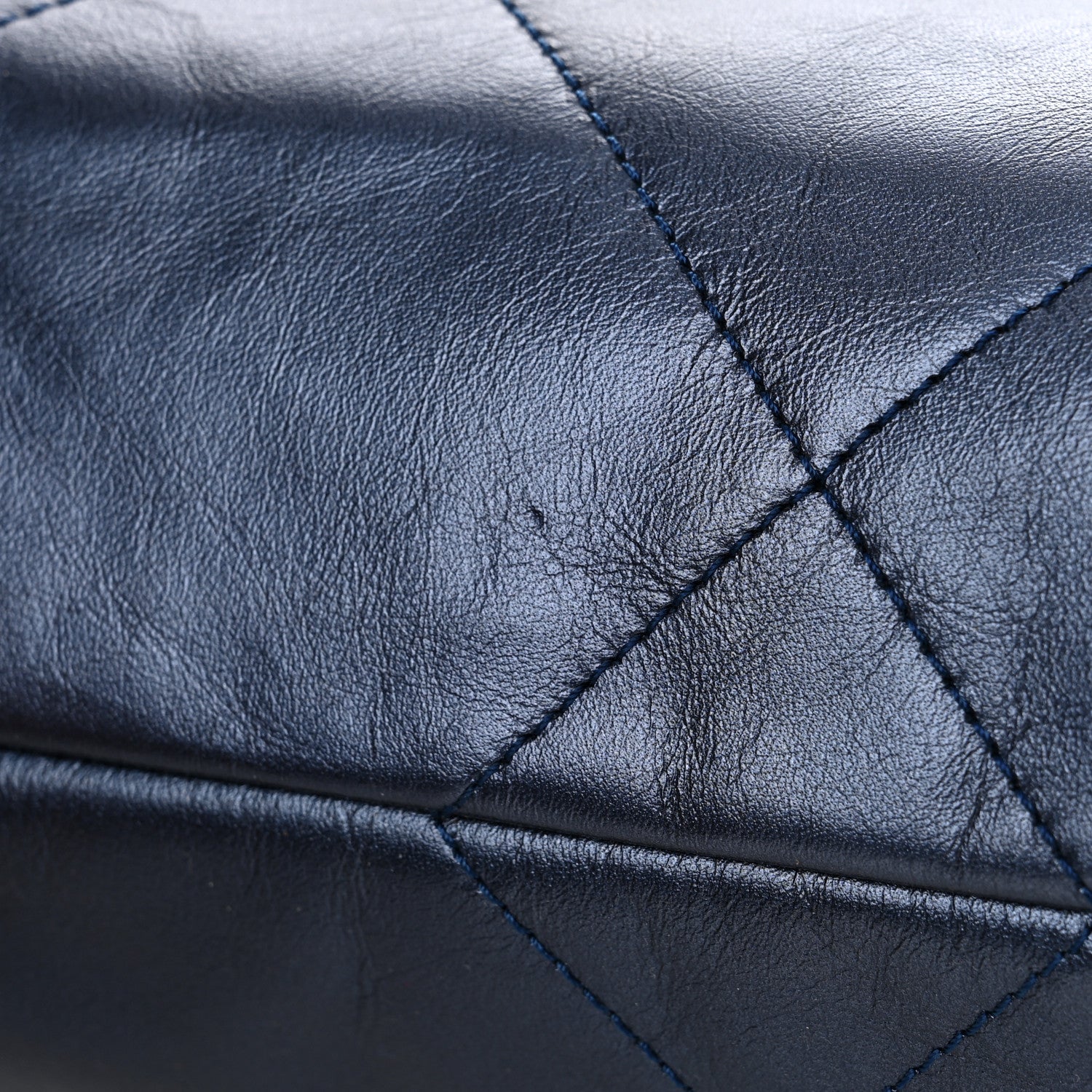 Chanel Metallic Calfskin Quilted Small Chanel 22 Navy Blue 1276578