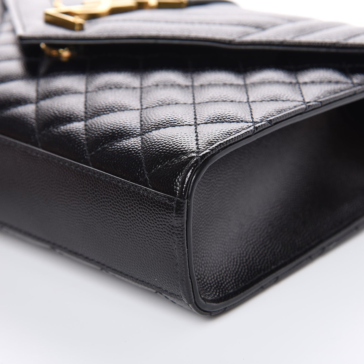 Grain De Poudre Textured Mixed Matelasse Triquilt Medium Monogram Satchel Black