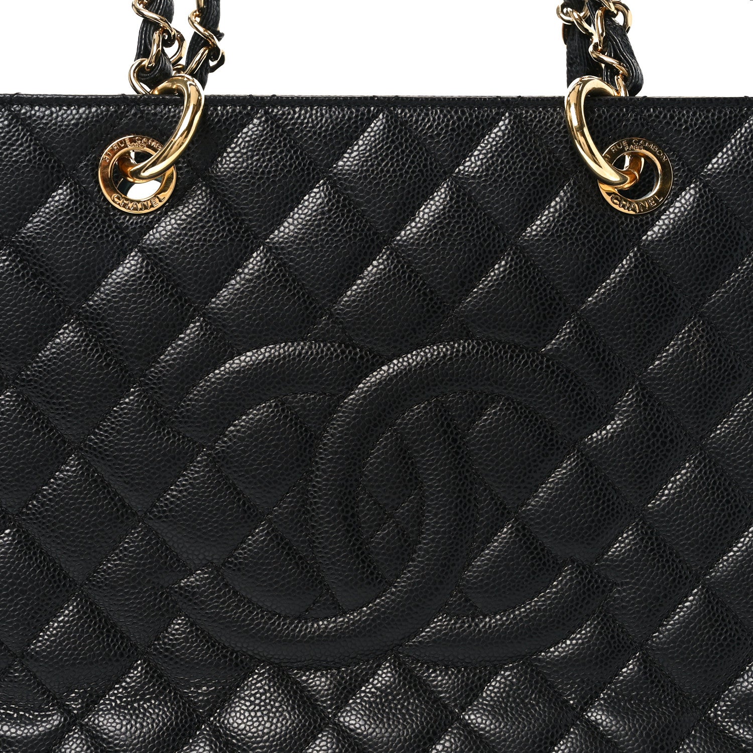 Chanel Caviar Quilted XL Grand Shopping Tote GST Black 8 of 10