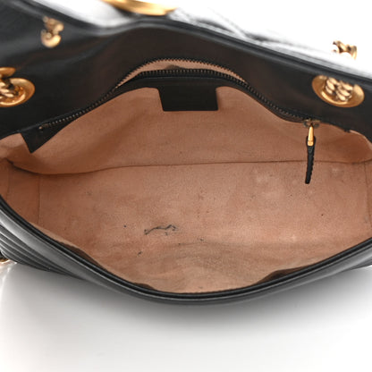Gucci Calfskin Matelasse Small GG Marmont Shoulder Bag Black 5 of 18