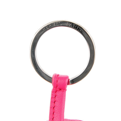 Hermes Lambskin Carmen Tassel Key Holder Rose Shocking 3 of 4