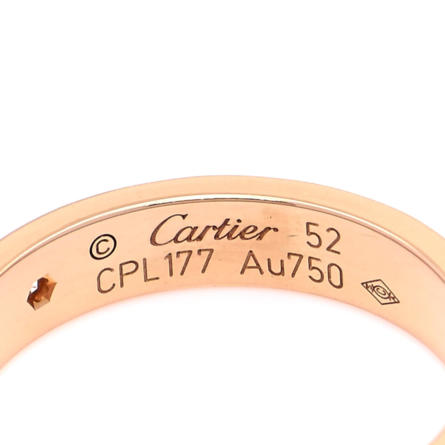 18K Pink Gold Diamond 4mm LOVE Wedding Band Ring 52 6