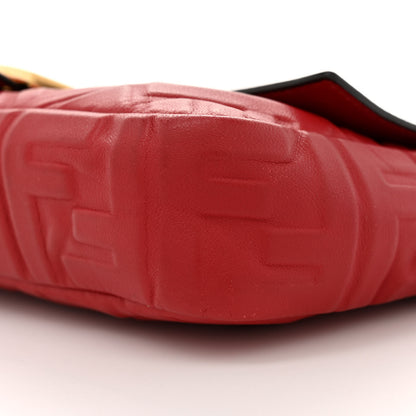 Fendi Nappa FF 1974 Embossed Baguette Fragola 10 of 11