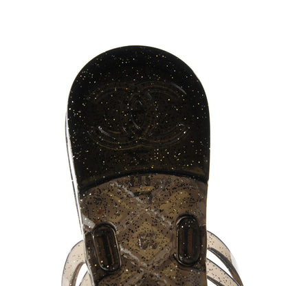 Chanel Jelly Camellia Thong Sandals 39 Black 5 of 7