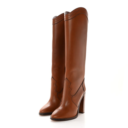 Saint Laurent Kate 105 Western Knee High Boots 40 New Papaya 3 of 12