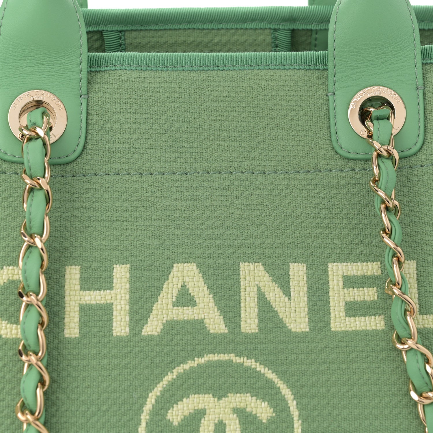 Chanel Mixed Fibers Medium Deauville Tote Green 9 of 11