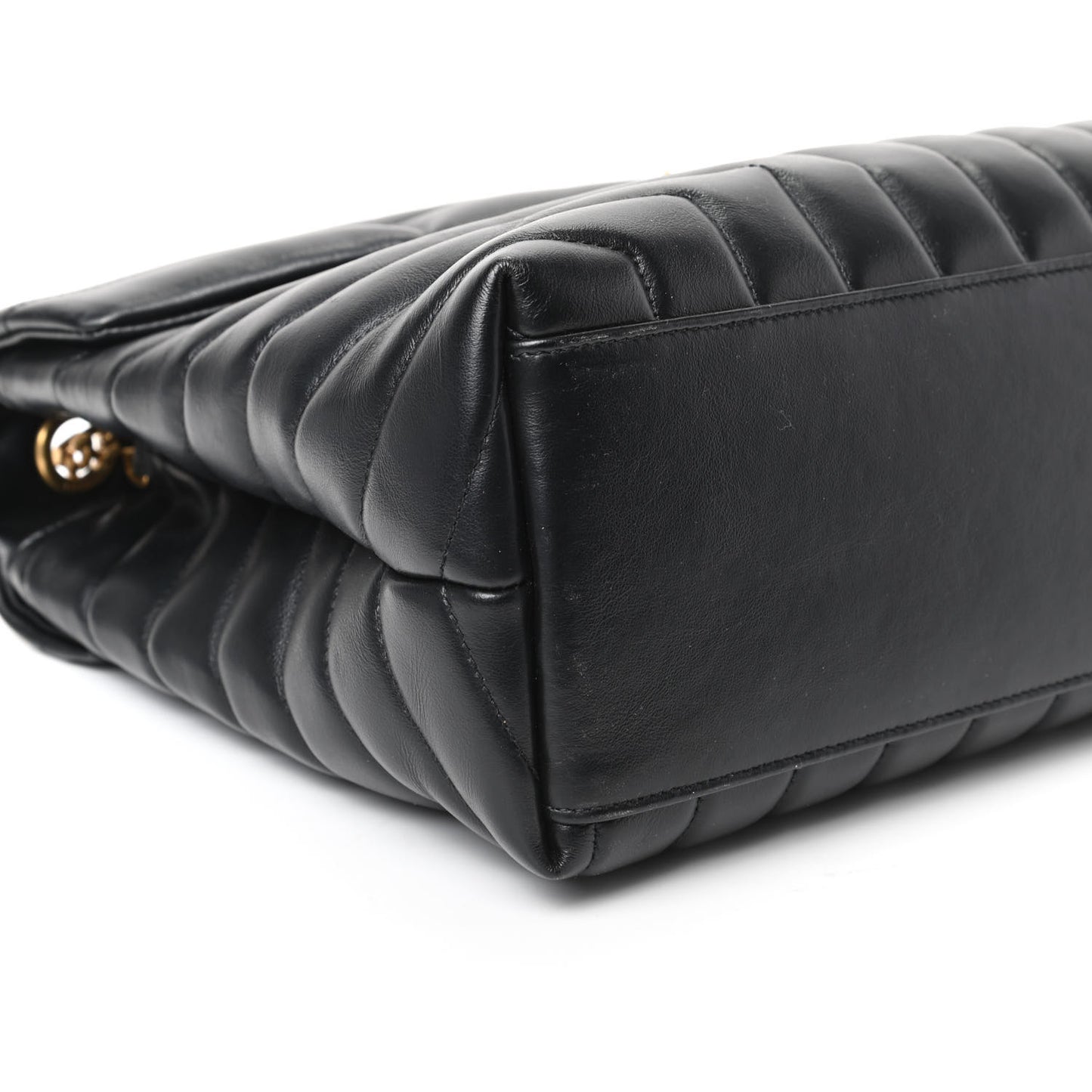 Calfskin Y Quilted Monogram Medium Loulou Chain Satchel Black